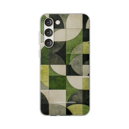 Green Geometric Harmony - Flexi Samsung S23 Phone Case