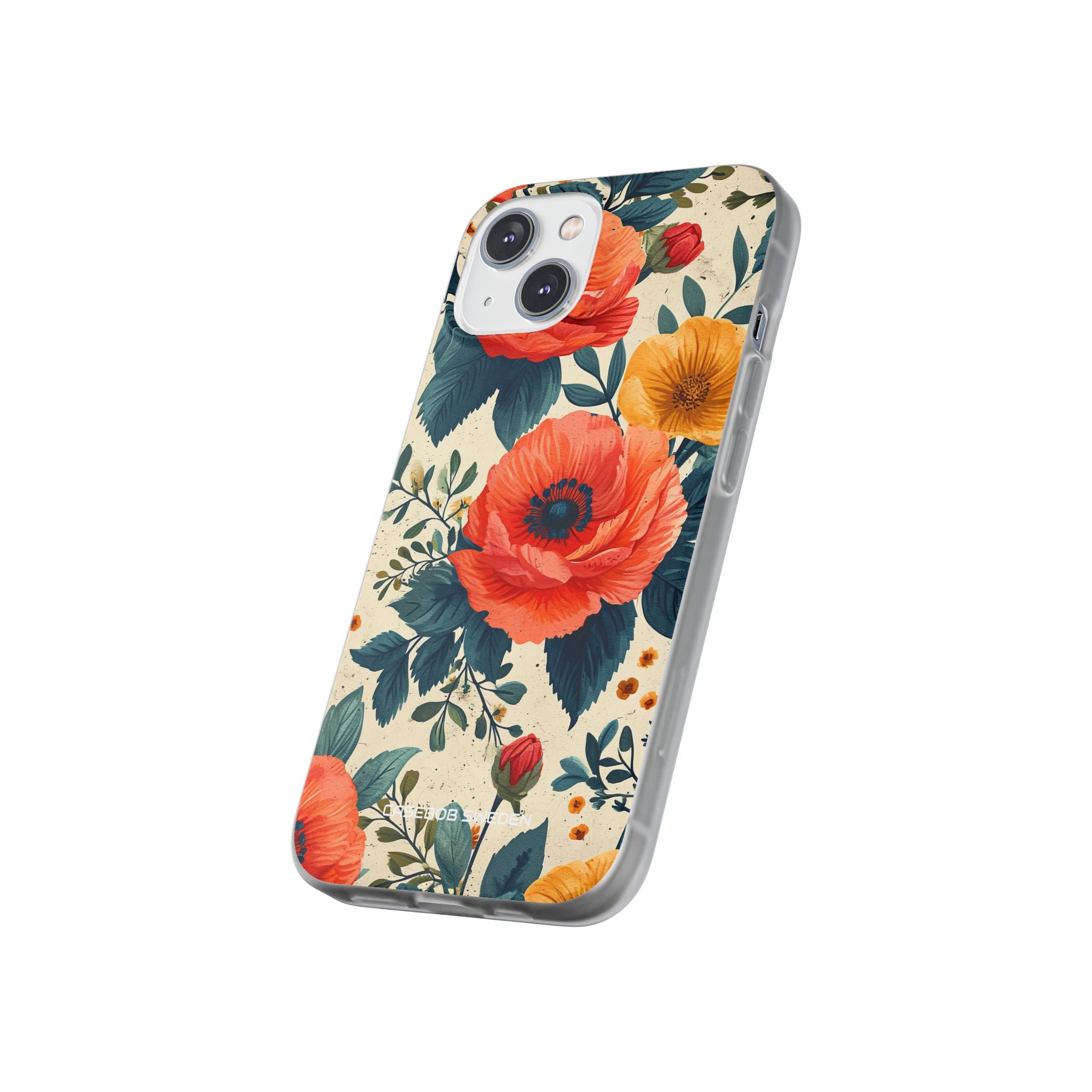 Vibrant Botanical Poppies - Flexi iPhone 14 Phone Case