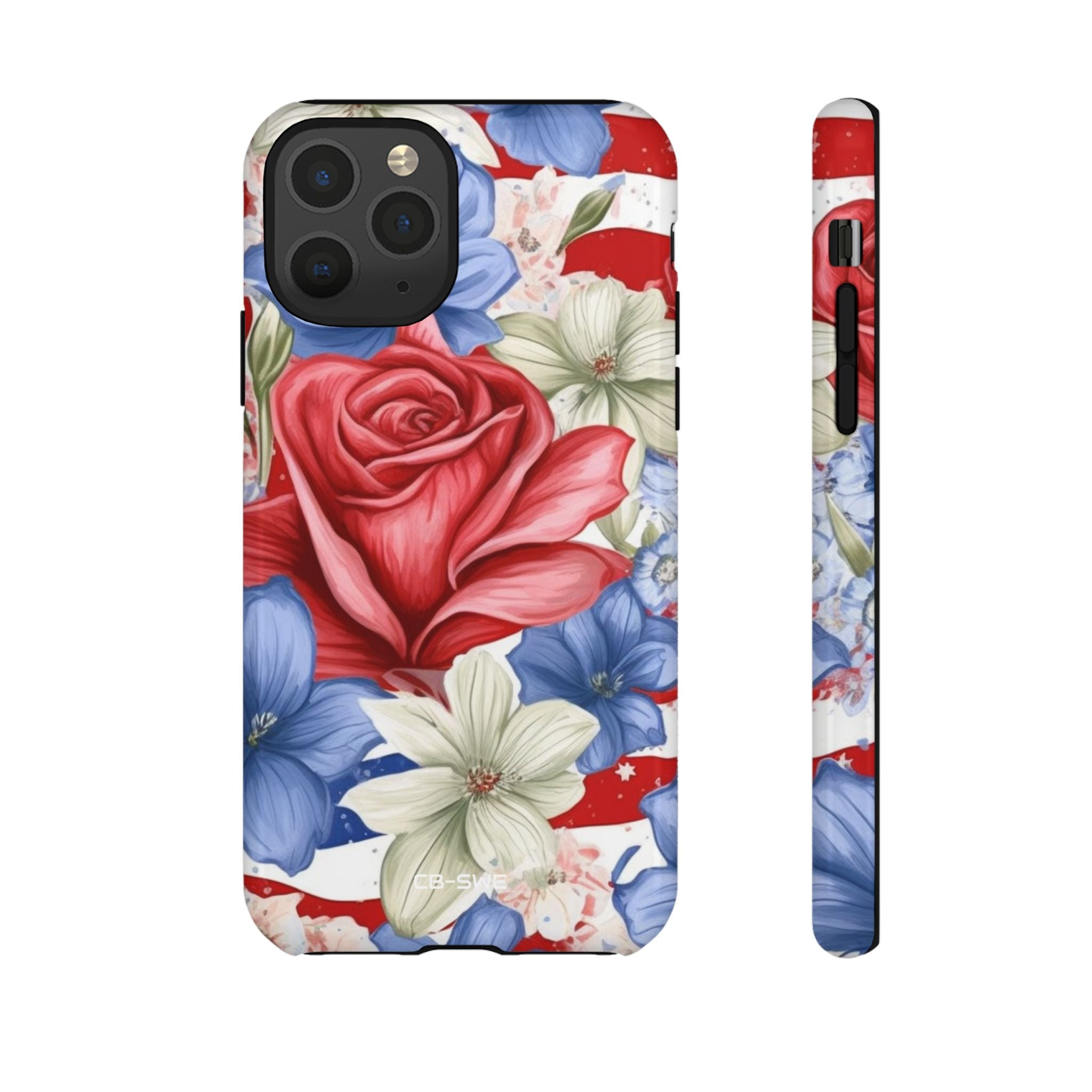 Roses Embrace Stripes - iPhone Case