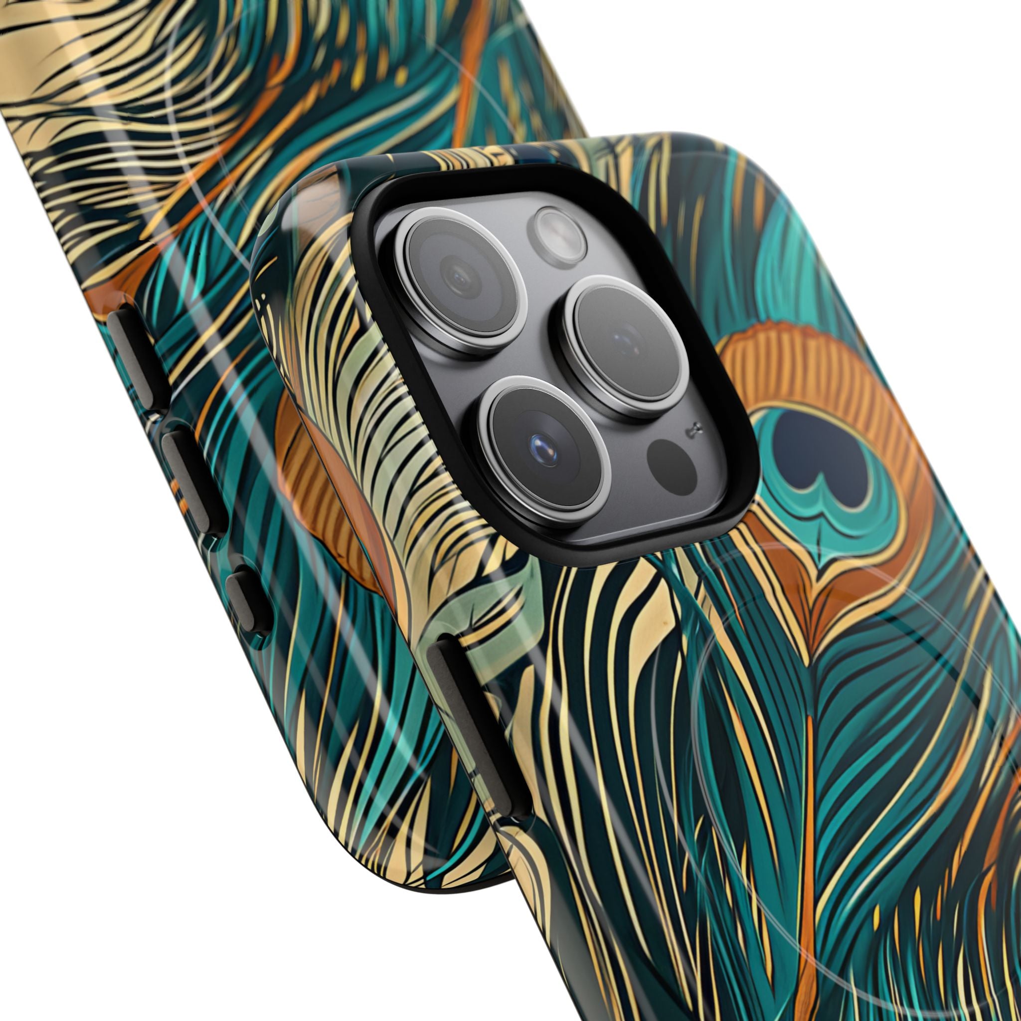 Art Nouveau Peacock Elegance iPhone 15 | Tough+ Phone Case