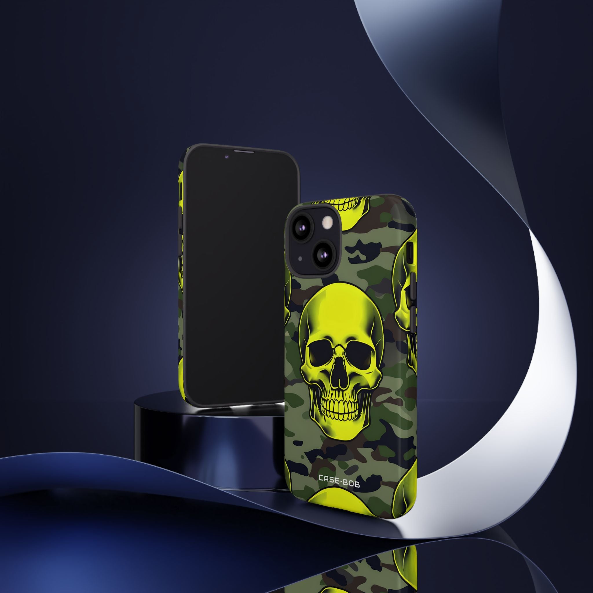 Neon Skull Camo iPhone 13 Mini Case - Tough