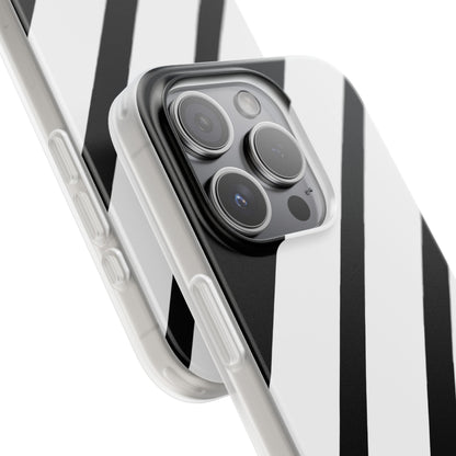 Diagonal Bands Noir iPhone 15 Pro Case - Soft
