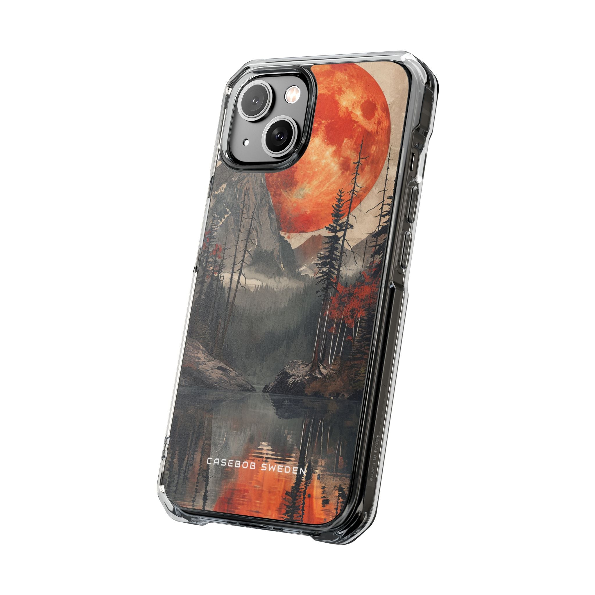 Celestial Glow Over Reflective Landscape iPhone 14 - Clear Impact Phone Case