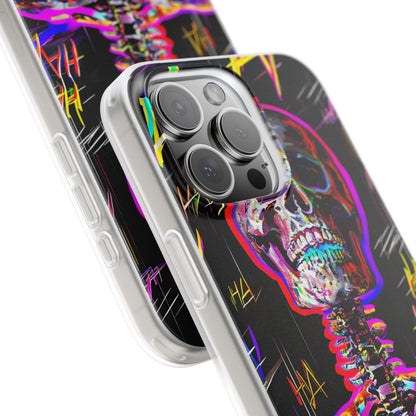 Neon Skeleton Laugh iPhone 16 Pro Max Case - Soft