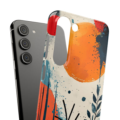 Orange Blue Splash - Slim Samsung S23 Phone Case