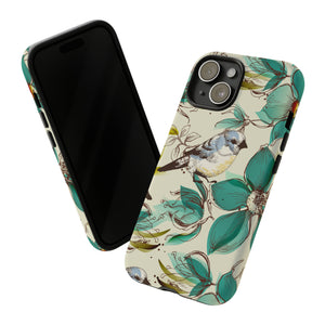 Cute Flowers and Birds iPhone case (Protective) - Protective Phone Case