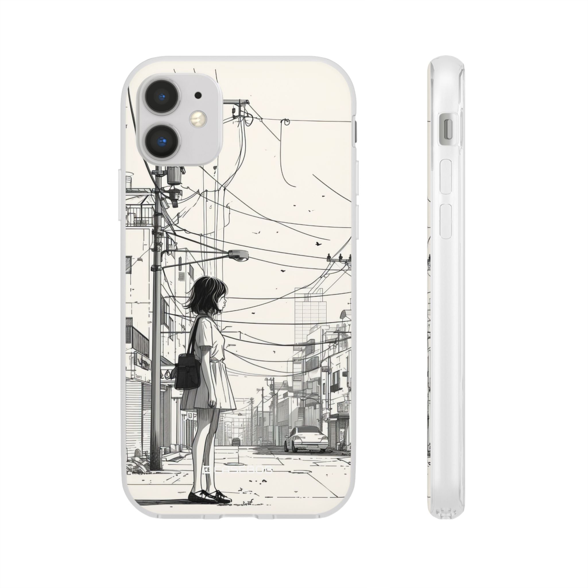 Urban Solitude Sketch | Flexible Phone Case for iPhone