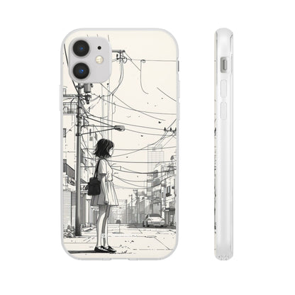 Urban Solitude Sketch | Flexible Phone Case for iPhone