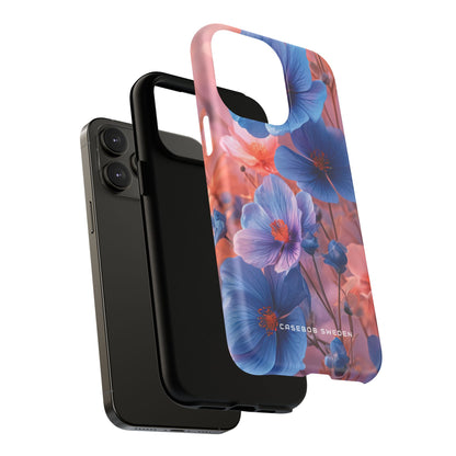 Harmonious Blooming Blues and Pinks iPhone 14 | Tough+ Phone Case