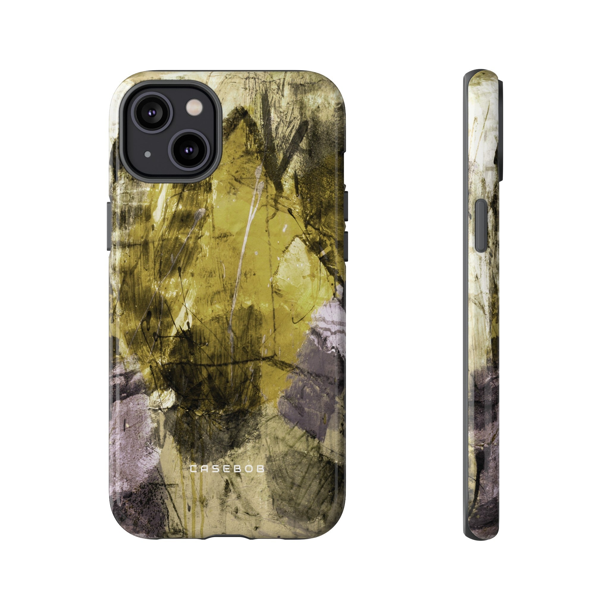 Yellow Grunge Art Phone Case - Protective Phone Case