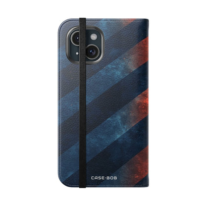 Diagonal Stripes Blaze - iPhone 15 Case - Wallet