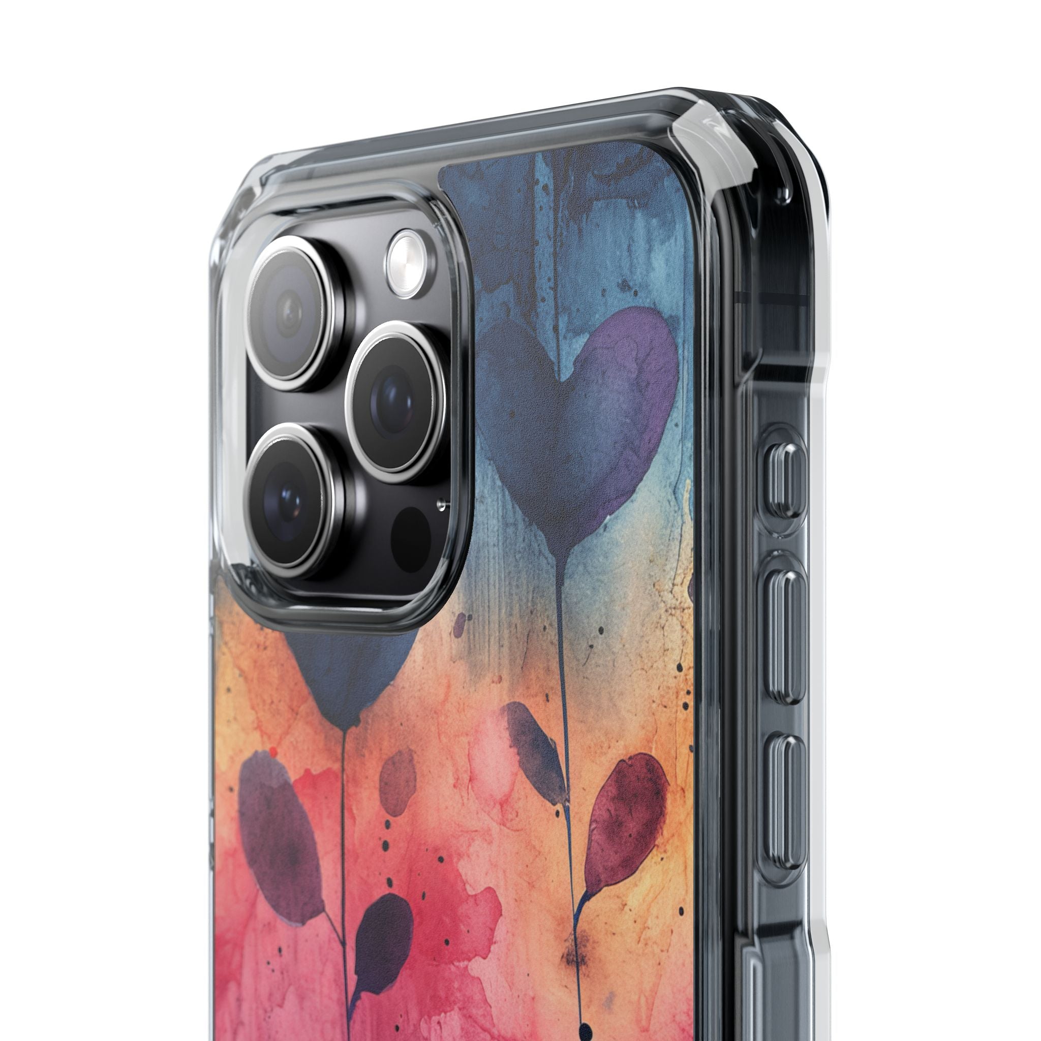 Watercolor Heart Art - Clear Impact iPhone 15 Phone Case