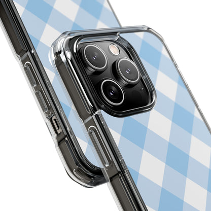 Soft Blue Gingham Elegance iPhone Case - Impact