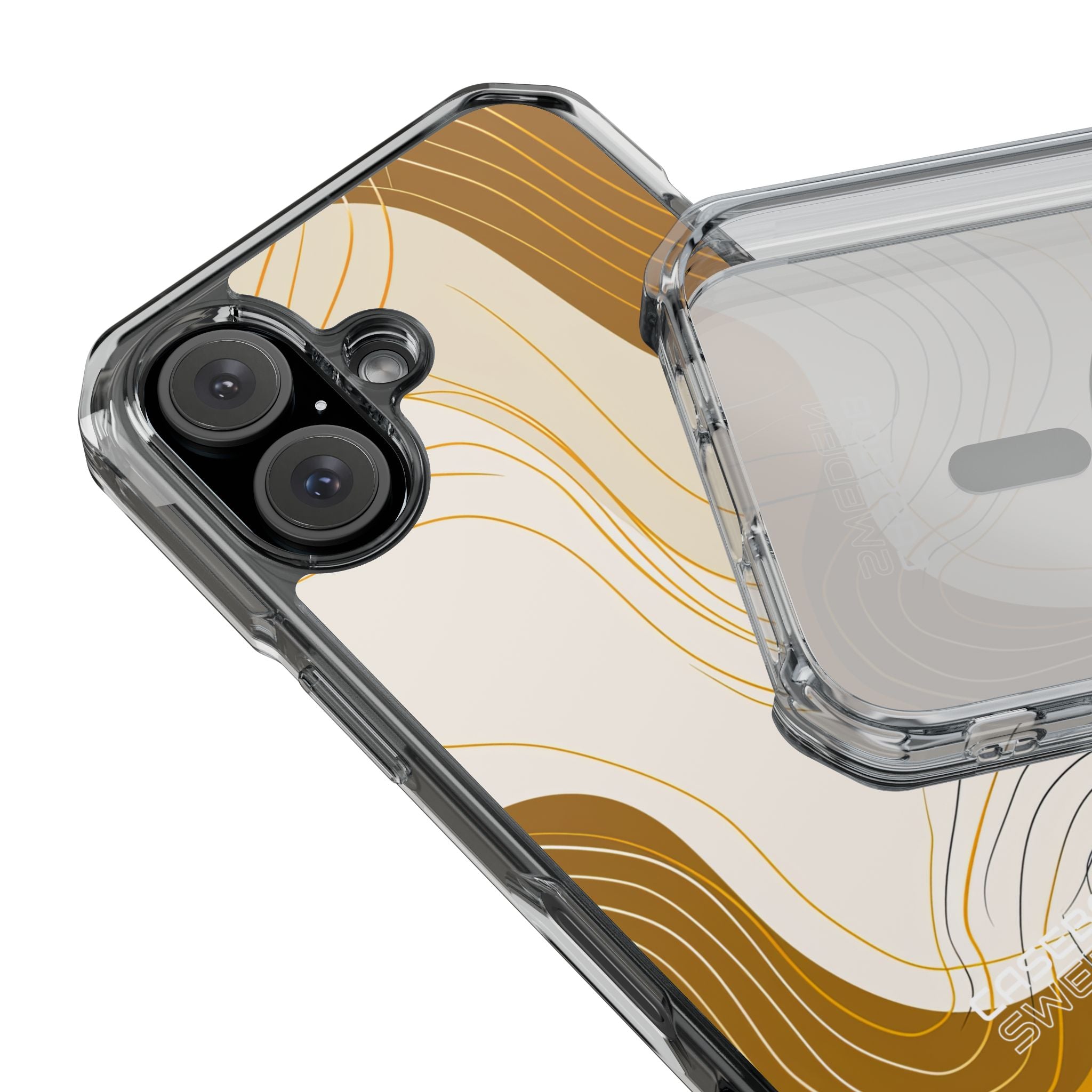 Golden Flow Lines iPhone 16 - Impact Clear+