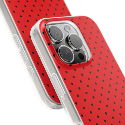 Crimson Dot Matrix iPhone 16 Pro Case - Soft