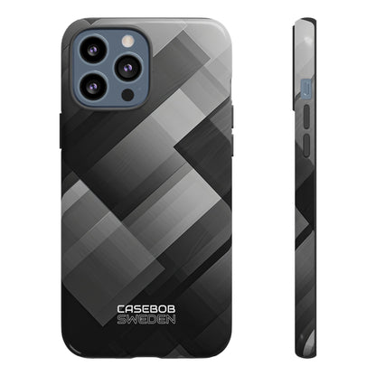 Grayscale Geometric Layers iPhone 13 - Tough
