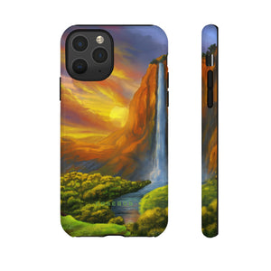 Fantasy Landschaft mit Wasserfall - Schutzhülle fürs Handy