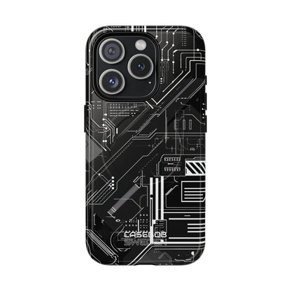 Futuristisch Circuit Raster iPhone 15 - Tough+