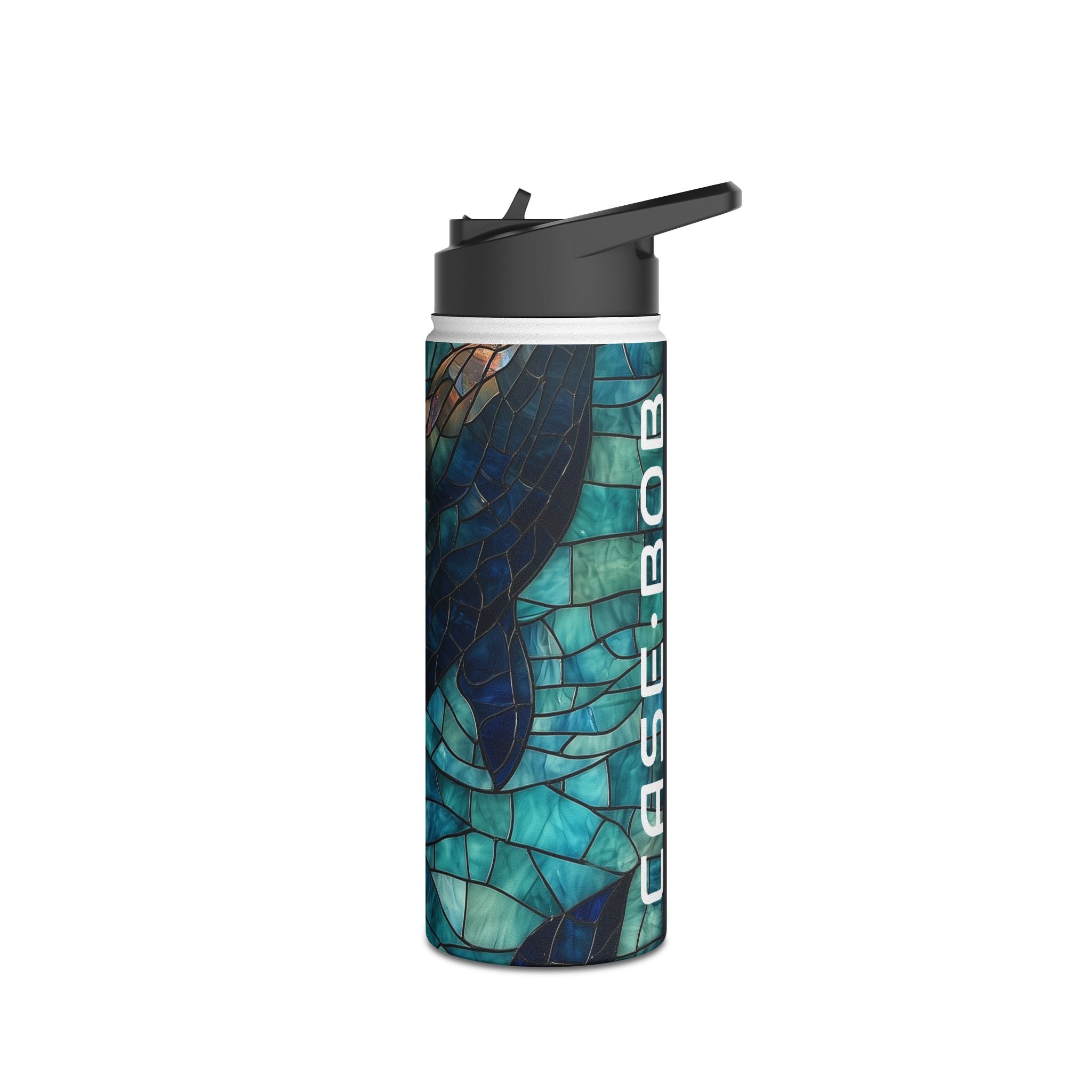 Blue Whale Mosaic - Stainless Steel Water Bottle