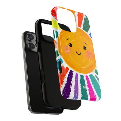 Cheerful Cartoon Sun Colorful Rays Illustration iPhone 16 - Tough+