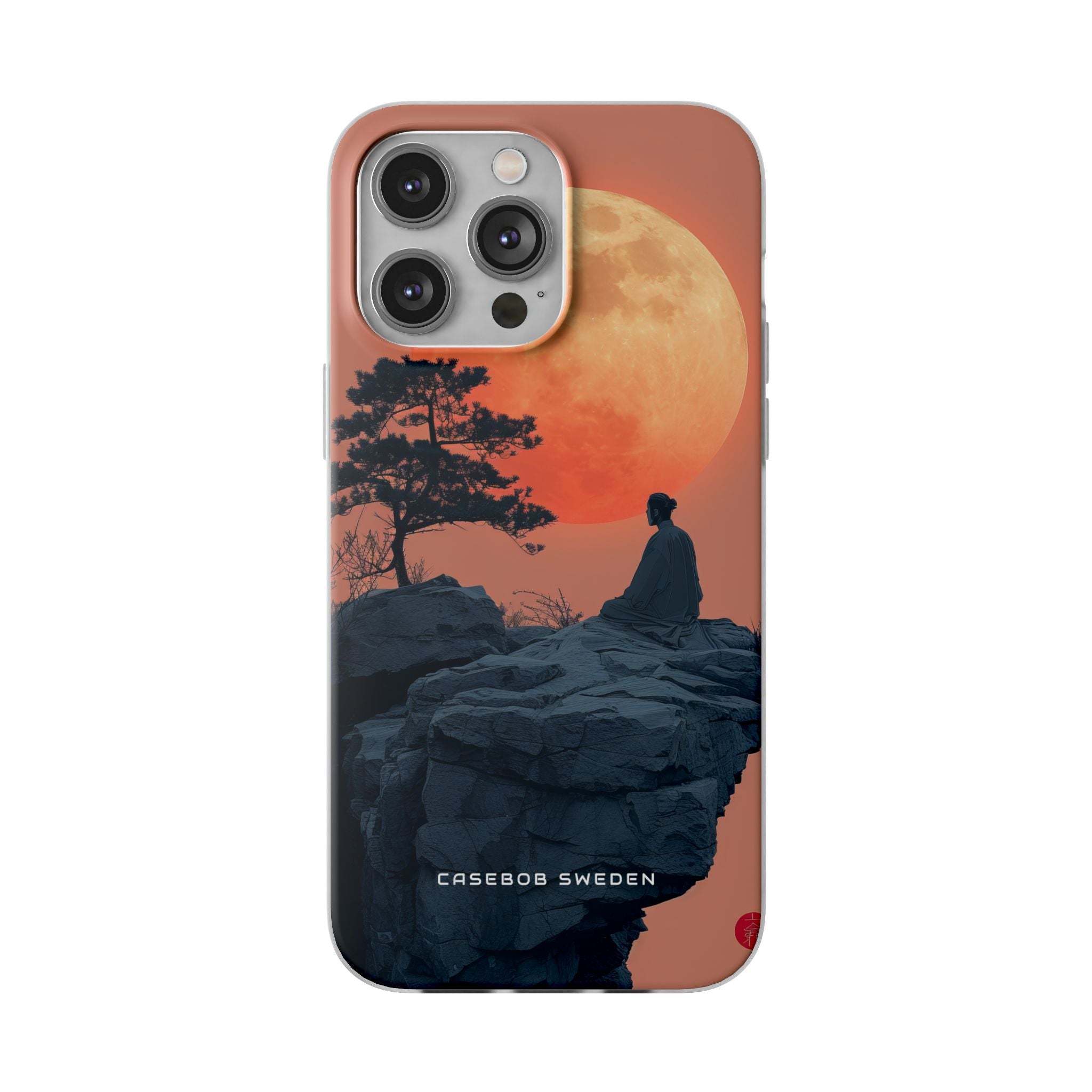 Zen Tranquility Under a Red Moon iPhone 14 - Flexi Phone Case