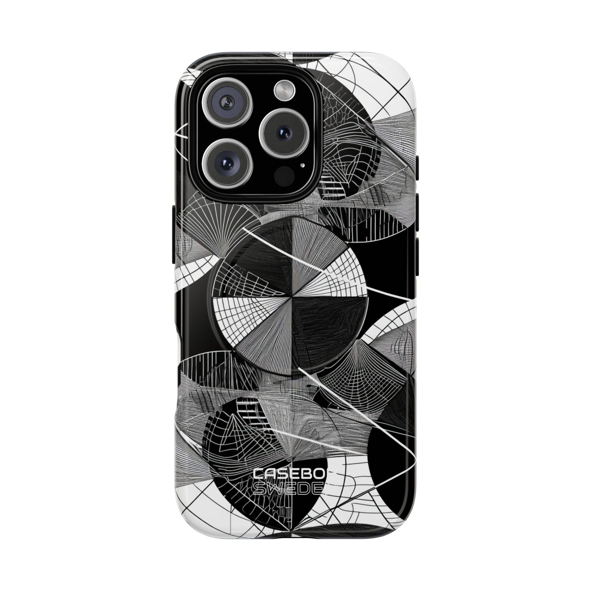 Monochrome Circle Maze iPhone 16 - Tough+