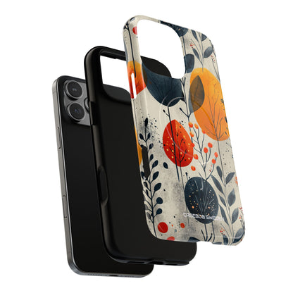 Modern Autumn Leaf Pattern - Tough + MagSafe® iPhone 16 Phone Case