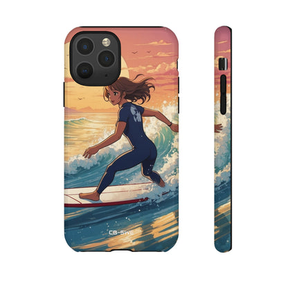 Surfing Into Sunset - iPhone Case