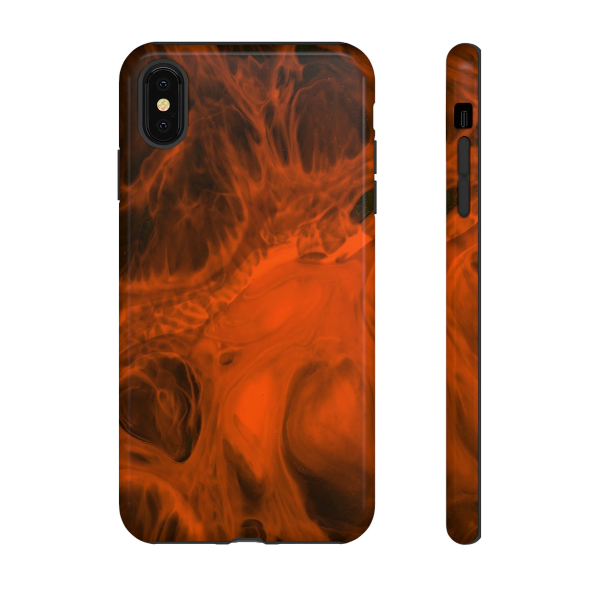 Red Flame Ink Art iPhone Case (Protective) iPhone XS MAX Glossy Phone Case