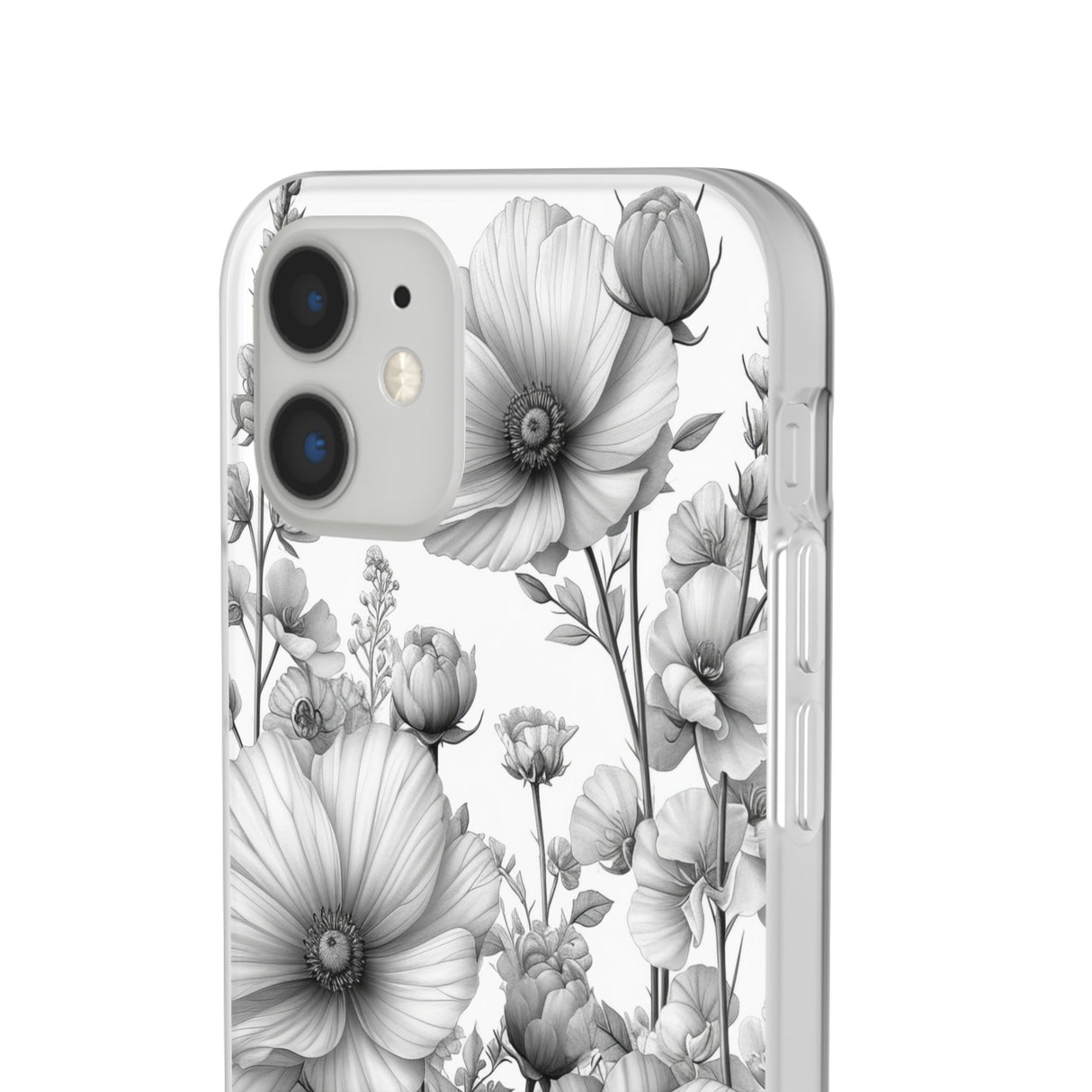 Monochrome Flora | Flexible Phone Case for iPhone