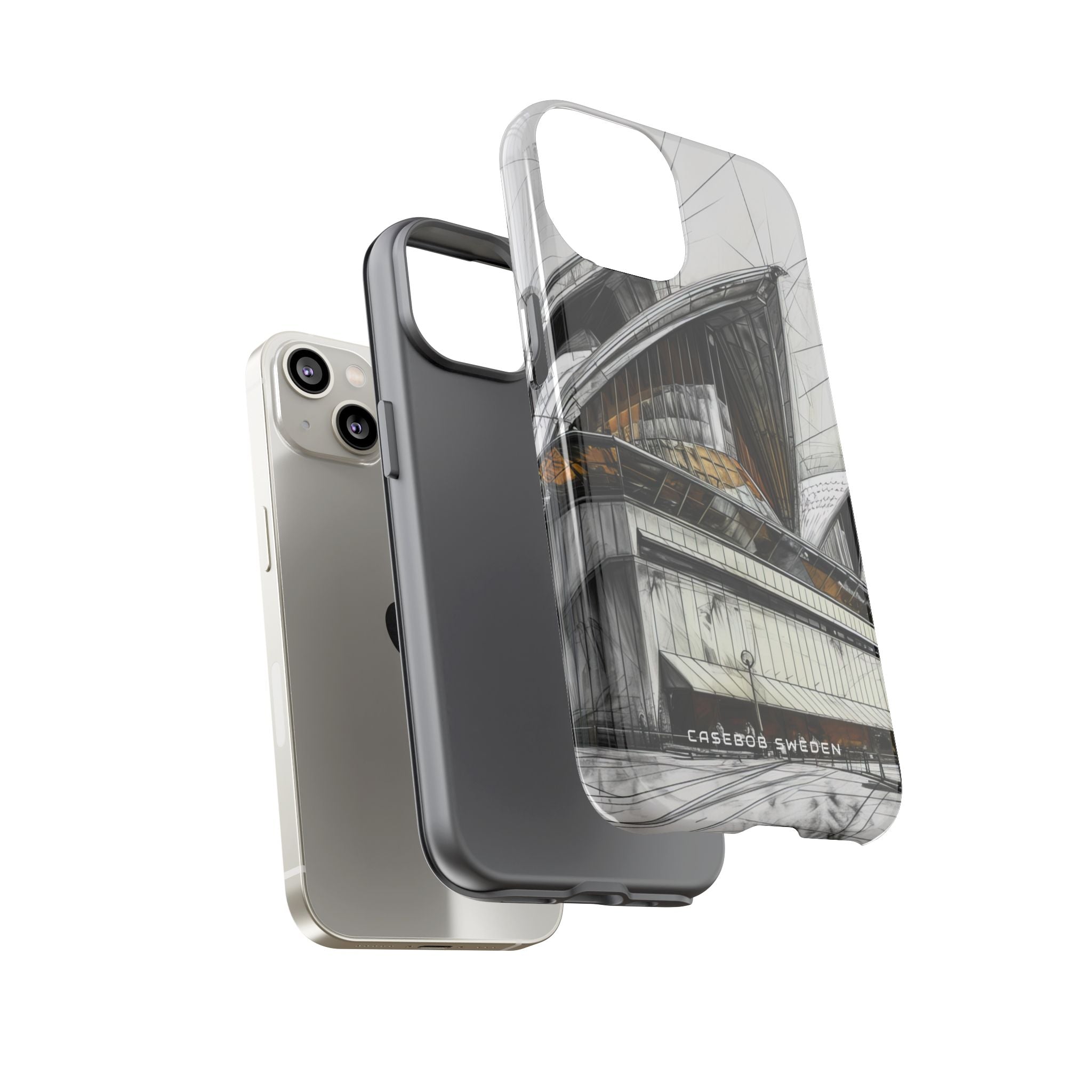 Architectural Curves in Line Formation iPhone 14 - Tough Phone Case