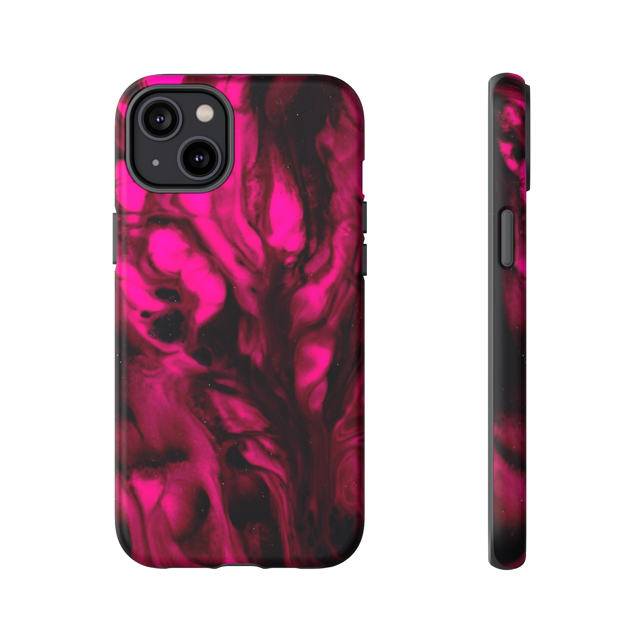 Bright Pink Ink Art iPhone Case (Protective) iPhone 14 Plus Matte Phone Case