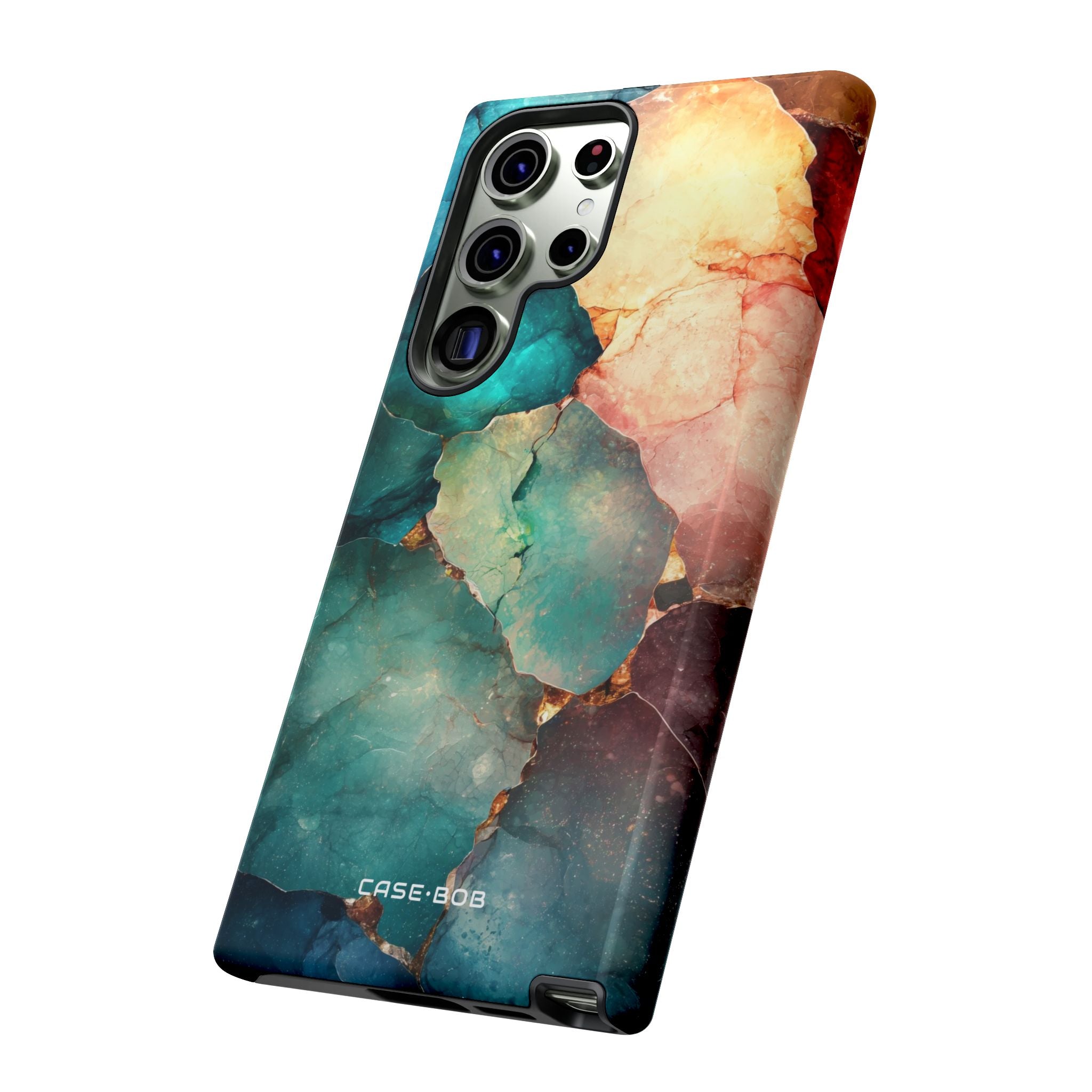 Teal Mosaic Veins Samsung S23 Ultra Case - Tough
