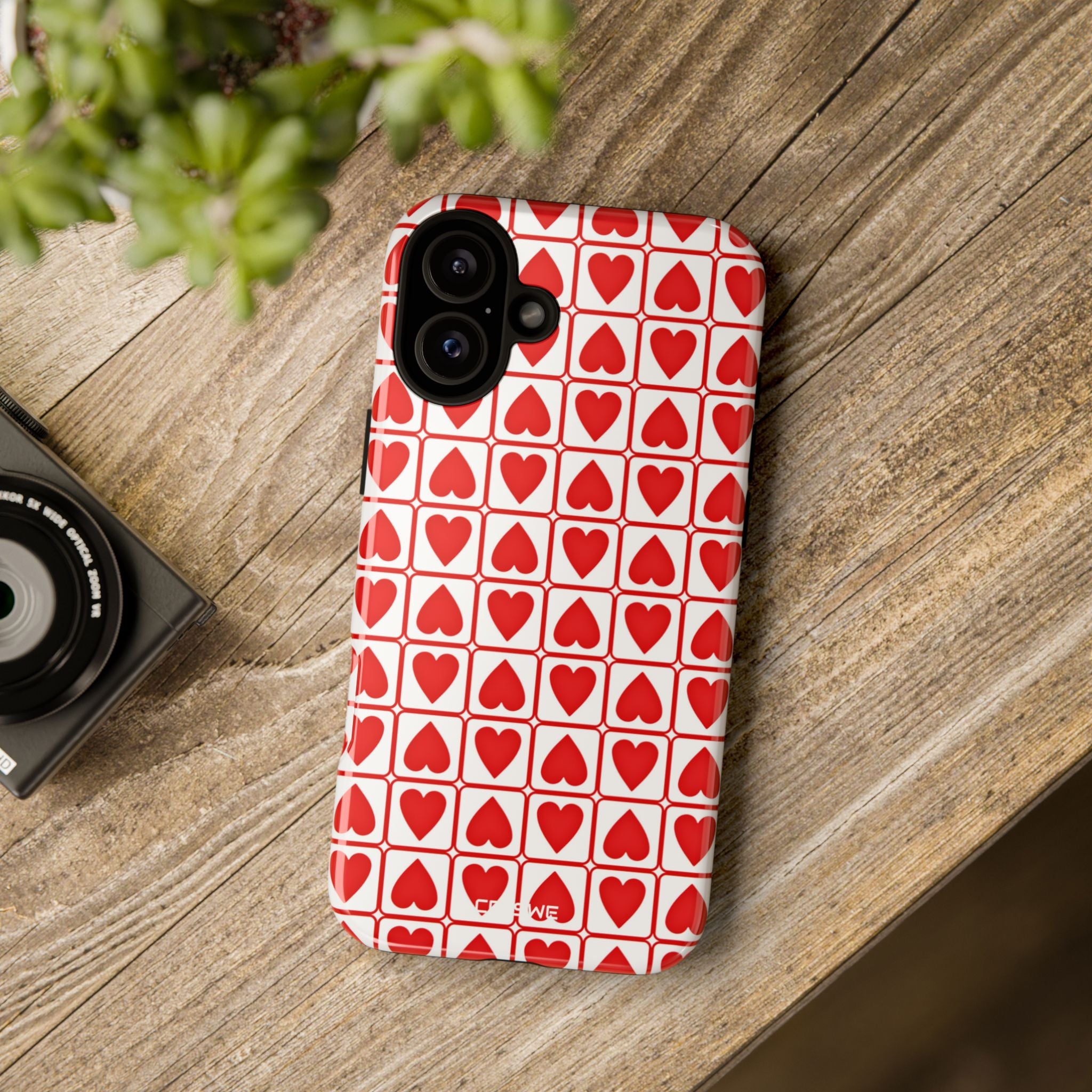 Hearts In Squares - iPhone Case