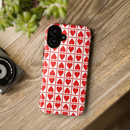 Hearts In Squares - iPhone Case