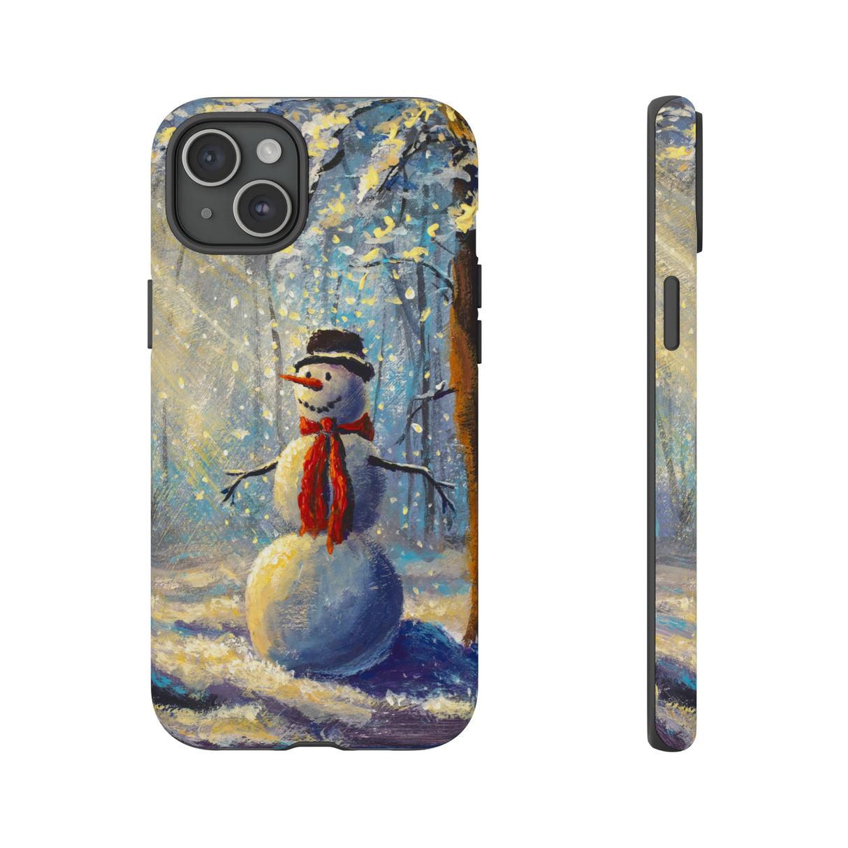 Oil painting - Happy Snowman - Protective Phone Case