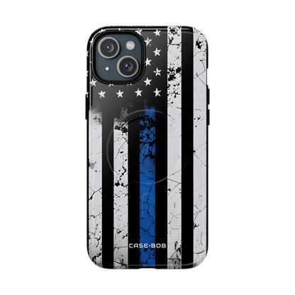Blue Stripe Flag iPhone 15 Plus Case - Tough+