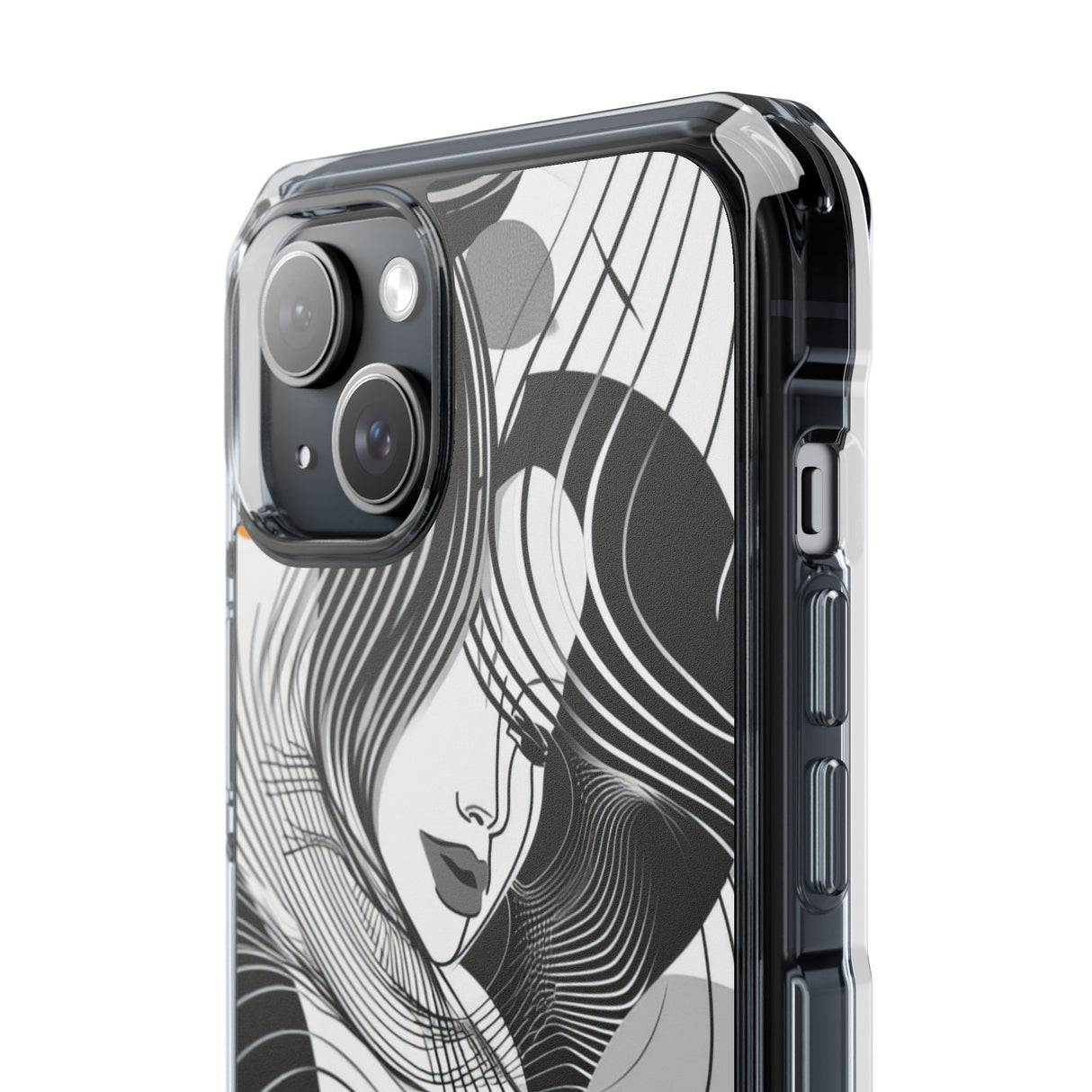 Fluid Noir Rhythm - Phone Case for iPhone (Clear Impact - Magnetic)