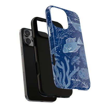 Navy Scale Reef iPhone 16 Pro Max Case - Tough+