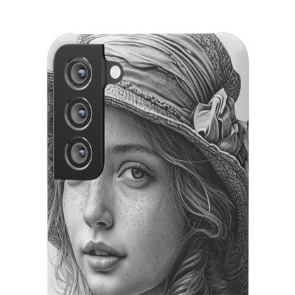 Serene Sketch Portrait | Slim Phone Case for Samsung