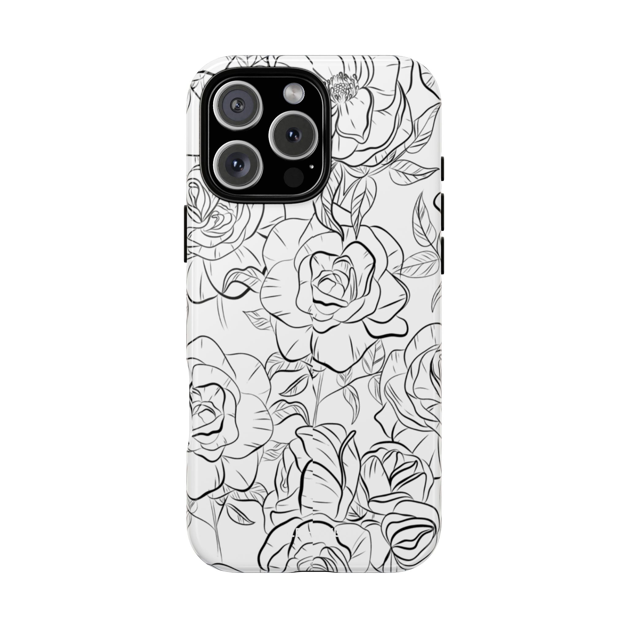 Intricate Rose Sketches - iPhone Case