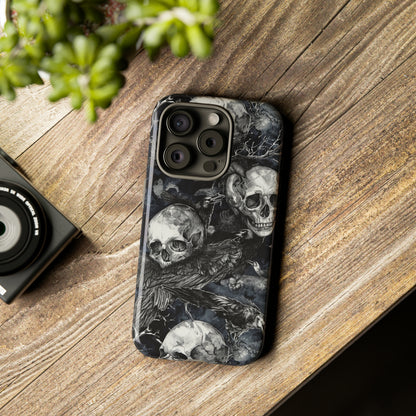 Skulls and Ravens Gothic - Protective Phone Case