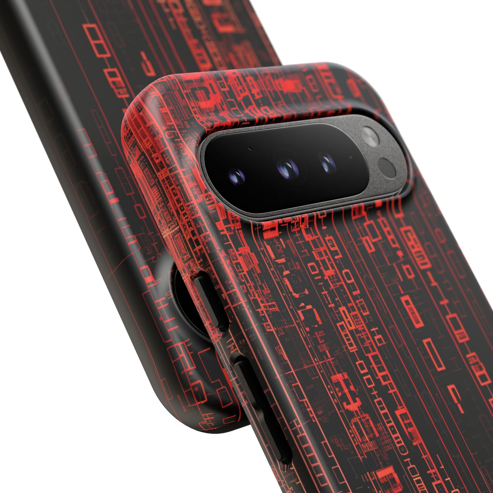 Red Gradient Matrix Contrast Google Pixel 9 - Tough Phone Case