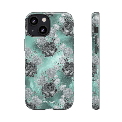 Teal Floral Elegance - iPhone Case