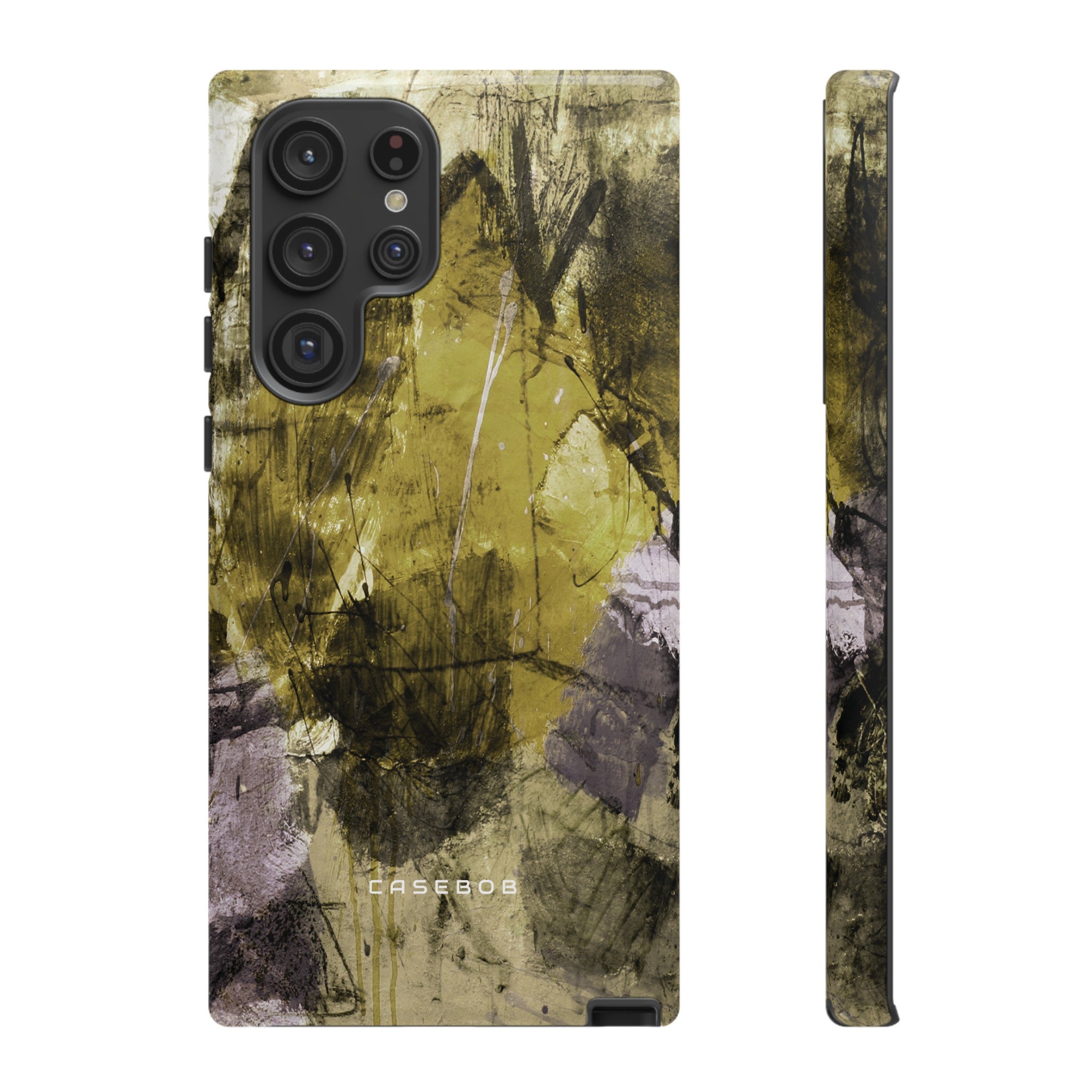 Yellow Grunge Art Phone Case - Protective Phone Case