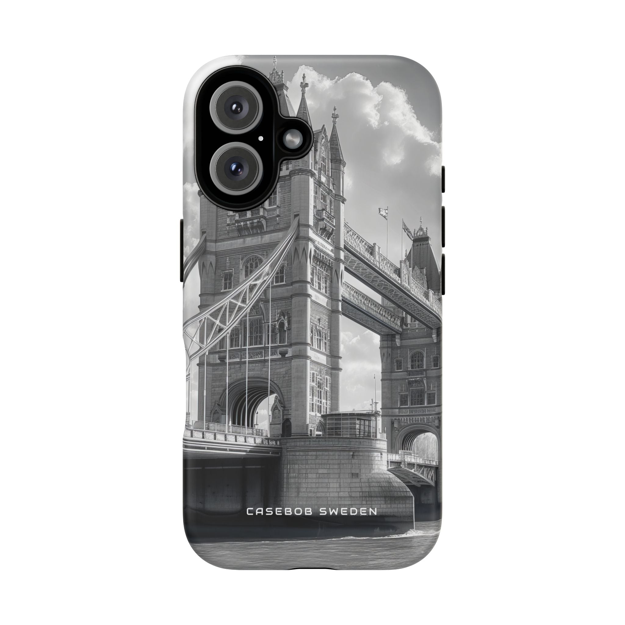 Tower Bridge Monochrome Architecture Study iPhone 16 - Tough Phone Case