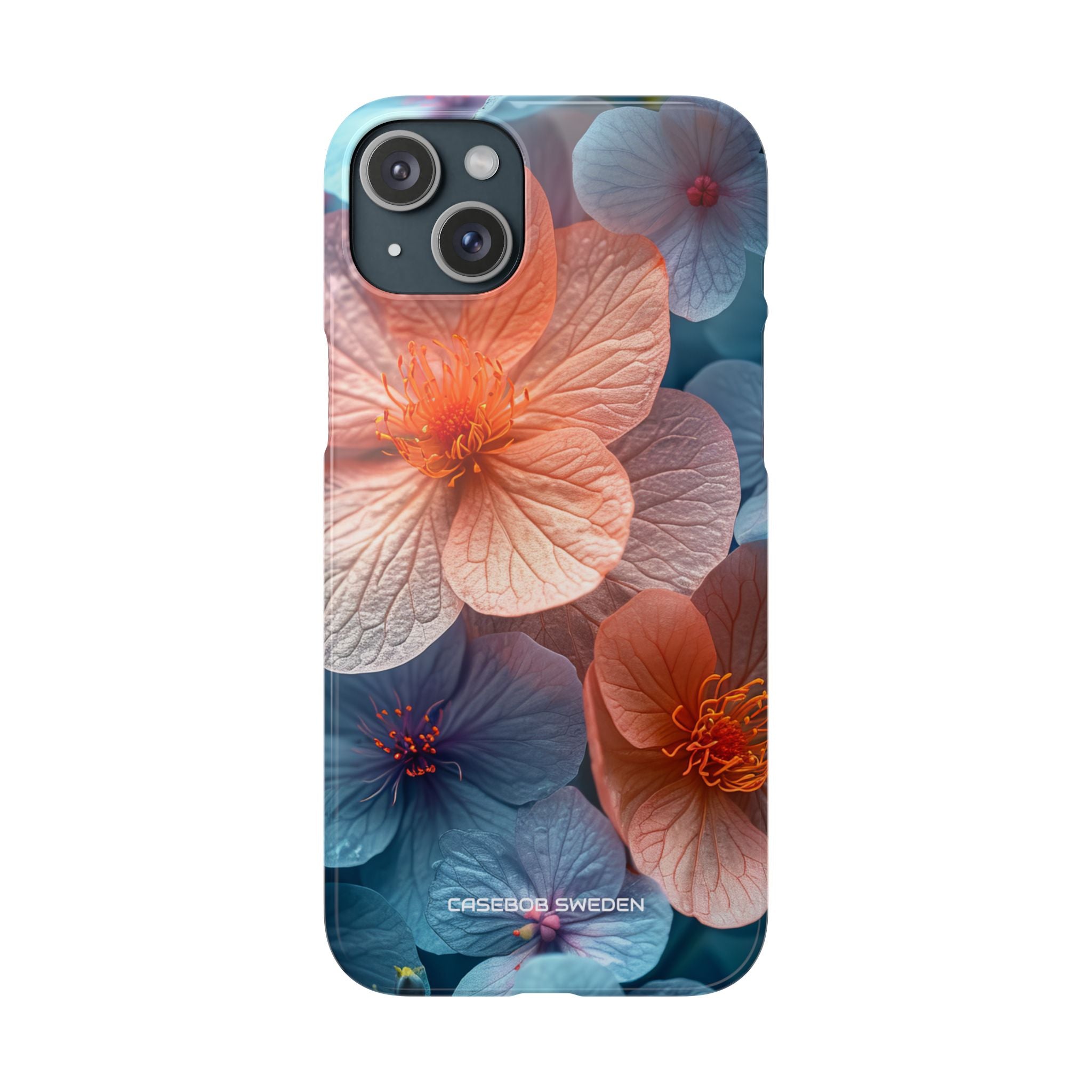 Peach Blossom Serenity - Slim iPhone 15 Phone Case