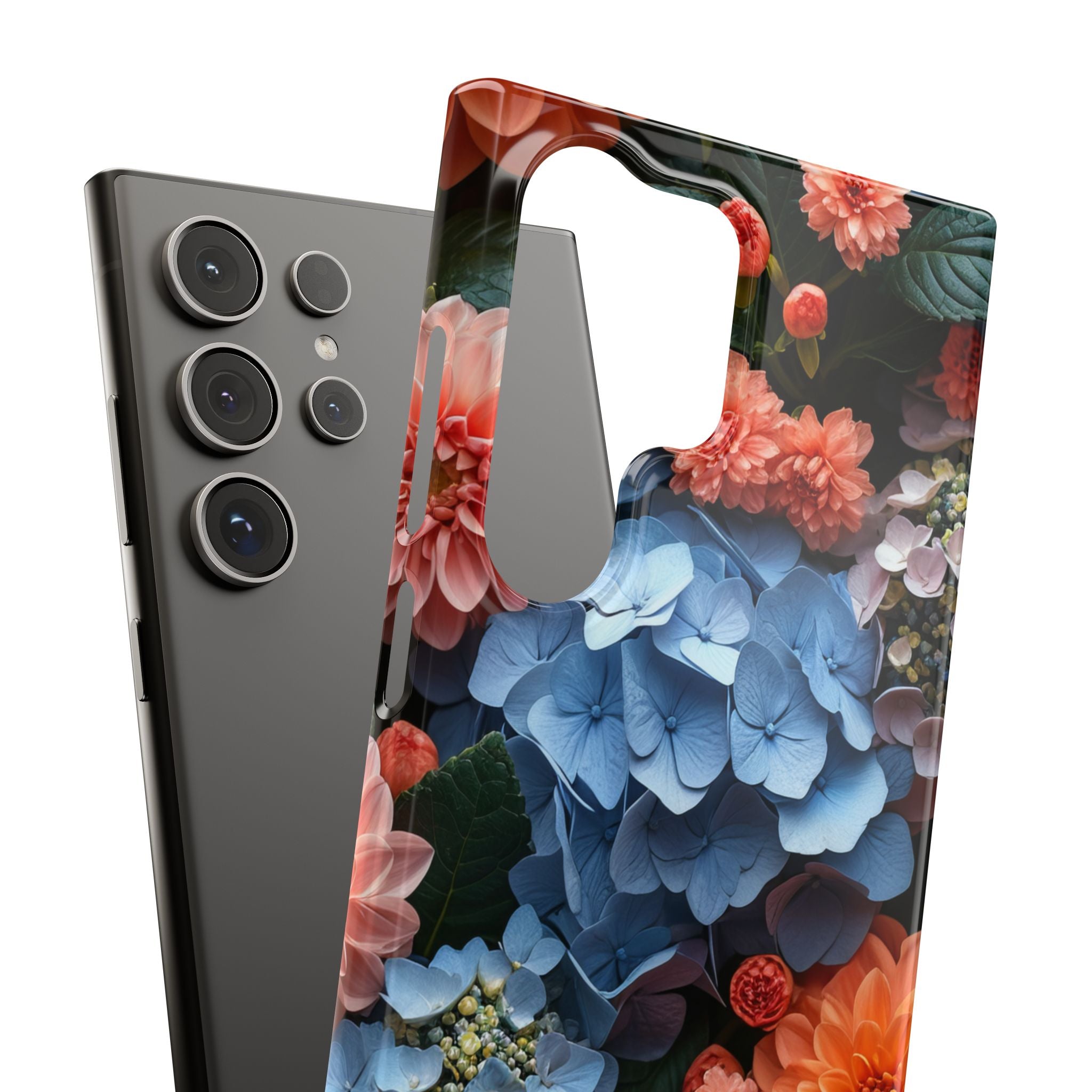 Blue Floral Bliss - Slim Samsung S24 Phone Case