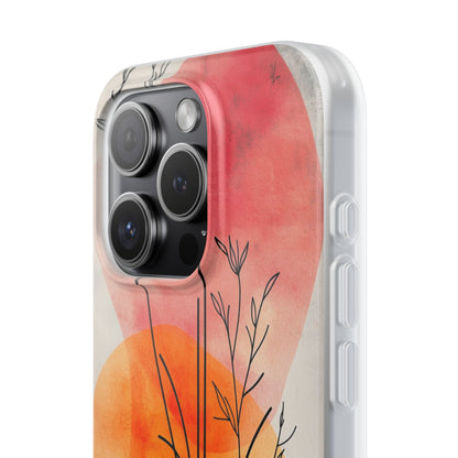 Curved Stem Sunset iPhone 15 Pro Case - Soft