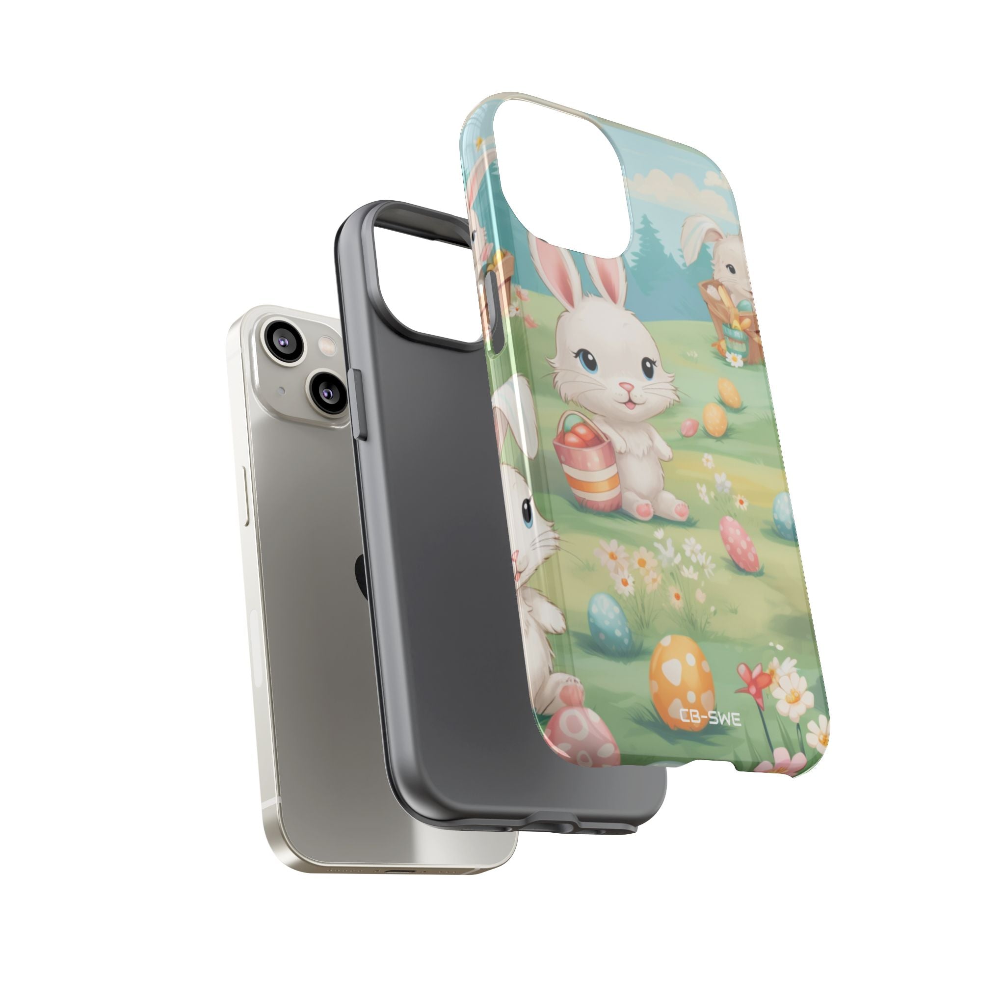 Bunnies Hunt Eggs - iPhone Case